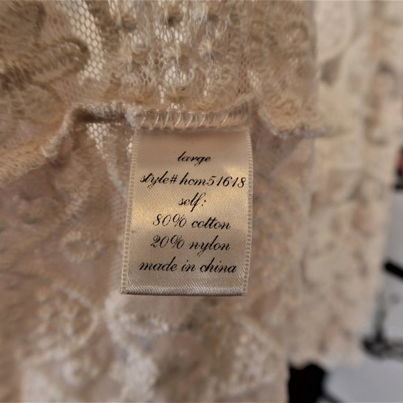Blue Rain Cream Lacy Cardigan Size Large - Picture 9 of 14